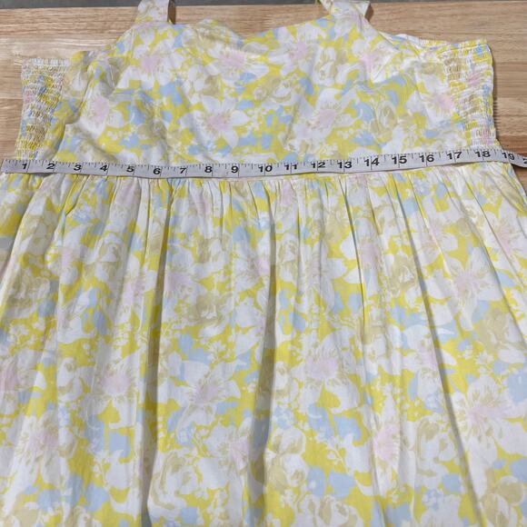 Hatch The Nines Target NWT Floral Smocked Tank Maternity Dress Size XL Yellow - Picture 9 of 10